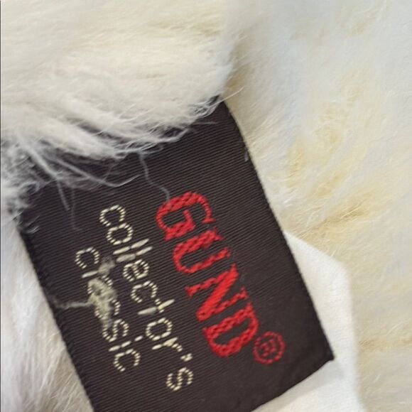 VINTAGE GUND COLLECTOR'S CLASSIC PUPPY DOG PLUSH 1986 WHITE YELLOW 14" CUTE RARE - Picture 9 of 10